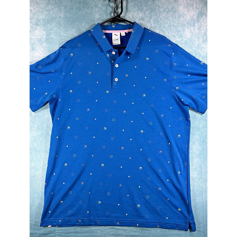LIMITED EDITION PUMA Arnold Palmer Men’s XL Blue Geometric Golf Polo